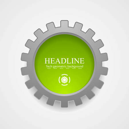 Abstract tech green grey gear icon. technology corporate graphic designのイラスト素材
