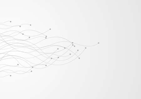 Tech background with curved circuit board. Vector technology wavy graphic designのイラスト素材