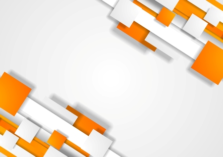 Orange grey tech corporate background with squares. Vector illustrationのイラスト素材