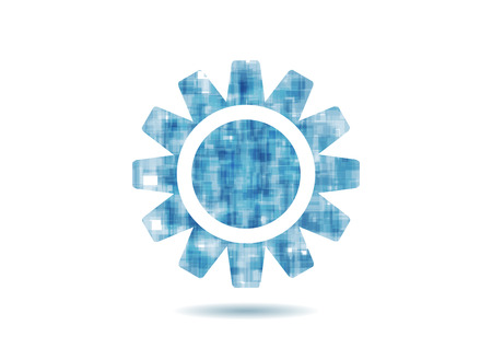 Abstract blue concept technology gear design. Vector graphic background templateのイラスト素材