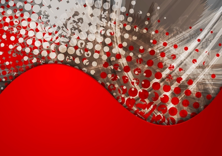 Grunge abstract wavy vector bright red designのイラスト素材