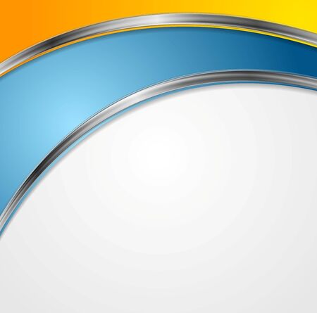 Bright corporate background with silver waves. Chrome metallic vector design, web templateのイラスト素材