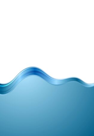 Abstract blue white wavy background. Contrast flyer smooth wave vector designのイラスト素材