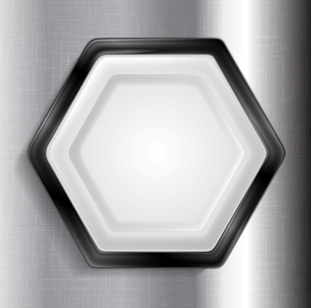 Abstract metallic hexagon label. Vector graphic designのイラスト素材