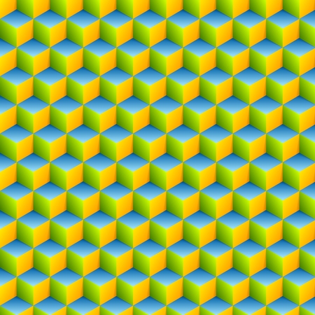 Colorful geometric cubes abstract pattern. Vector designのイラスト素材
