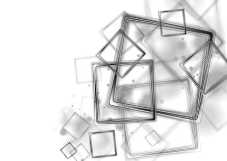 Black glossy squares on white background. Vector tech designのイラスト素材