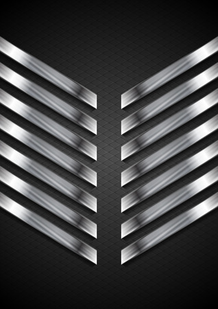 Abstract tech black background with metallic stripes. Vector designのイラスト素材