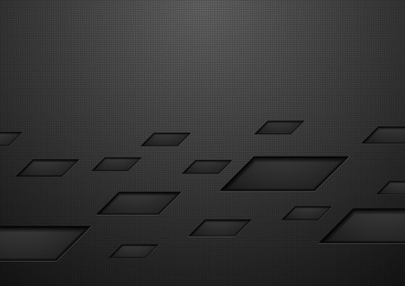 Abstract black geometric technology graphic background. Vector dark corporate designのイラスト素材