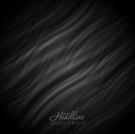 Abstract black wavy pattern design. Smooth waves backgroundのイラスト素材