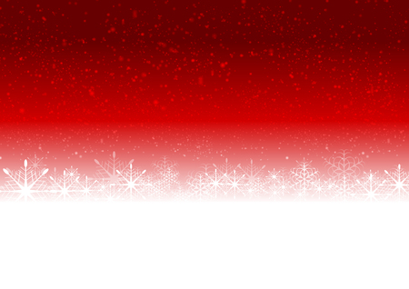 Red bright Christmas background with snow. Abstract New Year greeting card designのイラスト素材