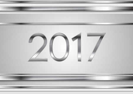 2017 tech silver stripes abstract background. New Year concept designのイラスト素材