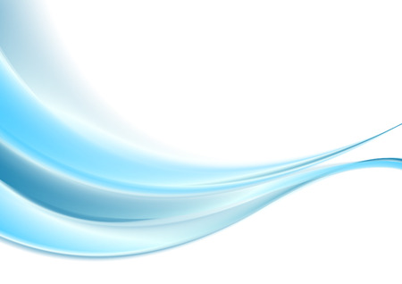 Blue abstract smooth waves on white background vector graphic designのイラスト素材