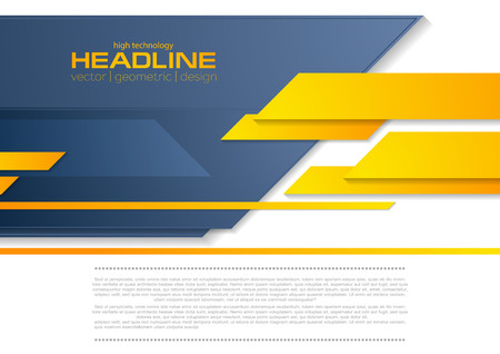 Blue orange tech business brochure corporate background. Vector template designのイラスト素材