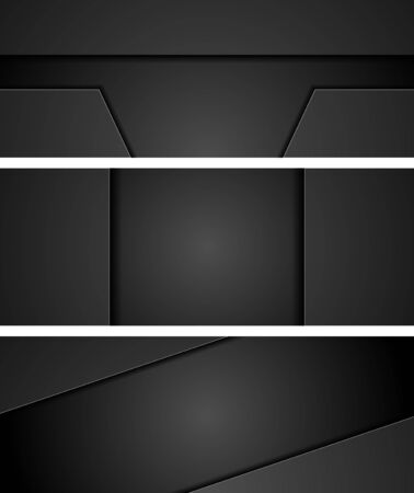 Abstract black concept tech web banners. Dark gradient background designのイラスト素材