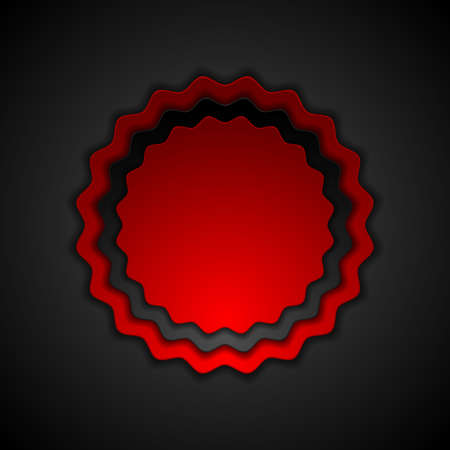 Red and black contrast label sticker background. Vector illustrationのイラスト素材