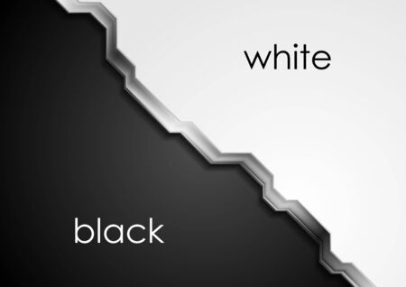Black and white abstract background with metallic tech stripe. Vector designのイラスト素材