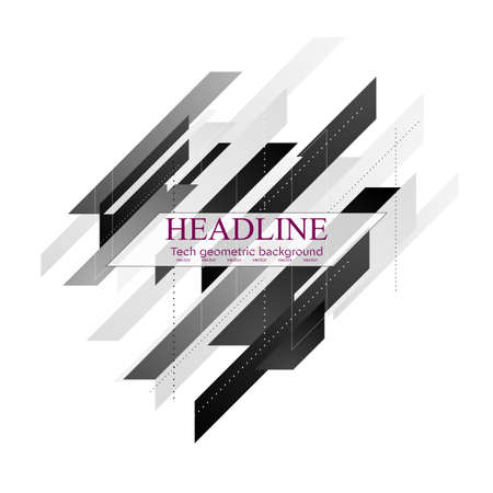 Abstract geometric polygon tech black and white background. Minimal corporate vector designのイラスト素材