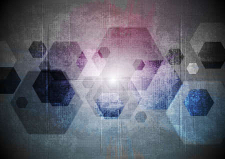 Abstract grunge geometric vector tech backgroundのイラスト素材