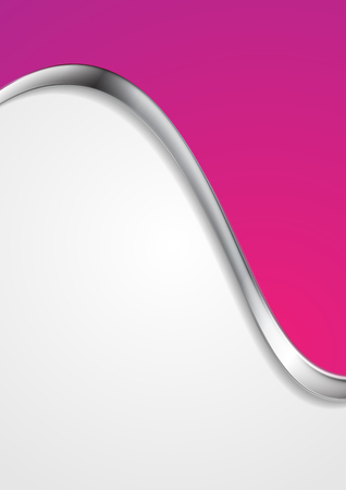 Pink abstract background with metallic silver wave. Vector corporate designのイラスト素材