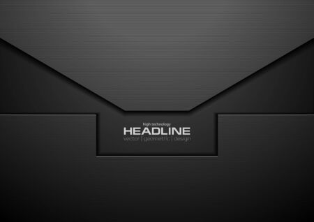 Black tech geometric concept abstract background. Vector corporate designのイラスト素材