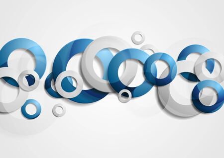 Abstract tech geometric modern background with blue and grey rings. Vector designのイラスト素材
