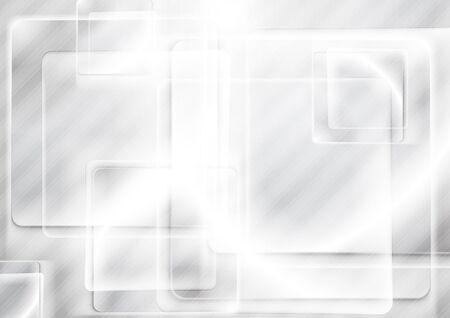 Grey abstract shiny glossy squares background. Vector tech designのイラスト素材