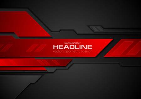 Red and black contrast abstract technology background. Vector corporate designのイラスト素材