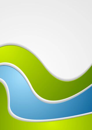 Abstract green blue wavy art background. Vector corporate designのイラスト素材