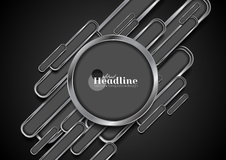 Abstract dark grey tech metal background. Vector illustrationのイラスト素材