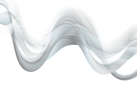 Abstract smooth light grey waves on white background. Vector designのイラスト素材