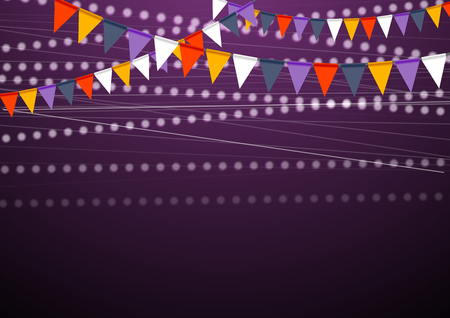 Party flags dark purple celebrate abstract background. Vector designのイラスト素材