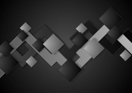 Black and grey tech abstract geometric background. Vector designのイラスト素材