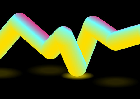 Abstract bright 3d curved shape.のイラスト素材