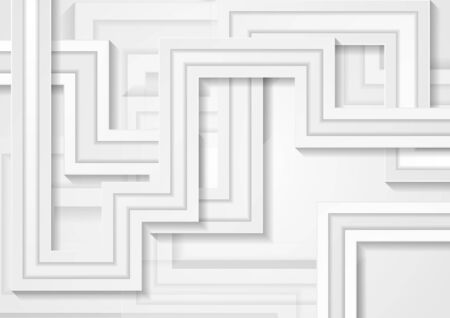 White and grey tech abstract geometric background.のイラスト素材