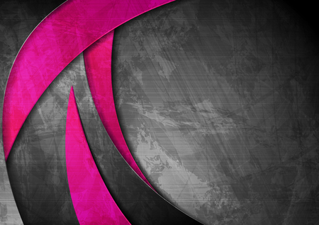 Grunge wavy material contrast pink and dark grey corporate texture background. Vector illustrationのイラスト素材