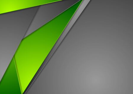 Abstract dark grey and green material background. Vector corporate designのイラスト素材