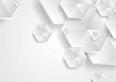 Abstract grey hexagons technology background. Vector designのイラスト素材