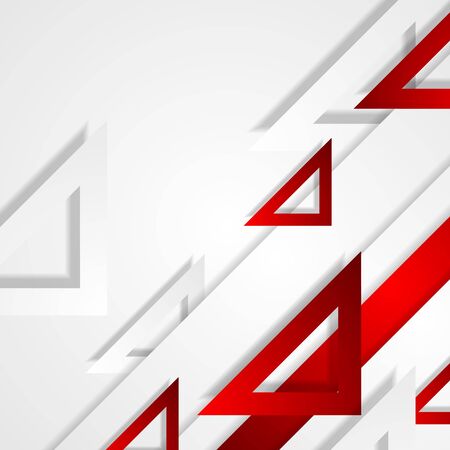 Red and grey tech triangles abstract corporate vector backgroundのイラスト素材
