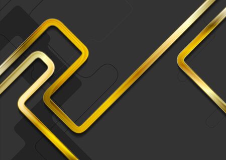 Hi-tech abstract background with golden stripes. Vector designのイラスト素材