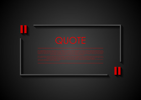 Quote blank speech bubble abstract rectangle dark design. Vector backgroundのイラスト素材