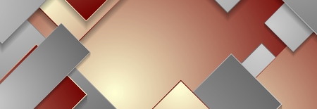 Abstract red and grey geometric tech banner design. Vector background