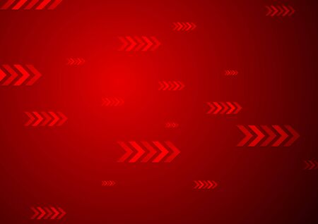 Bright red tech background with arrows. Vector designのイラスト素材
