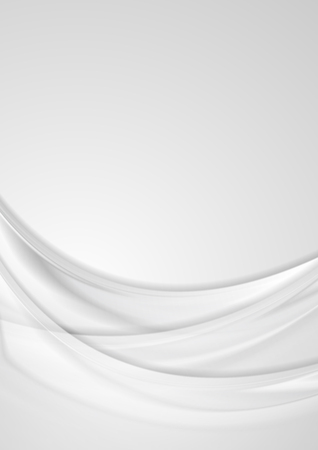 Grey smooth waves abstract modern vector flyer backgroundのイラスト素材
