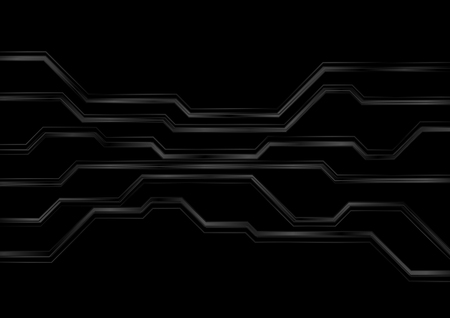 Glossy dark circuit board lines abstract technology background. Vector designのイラスト素材