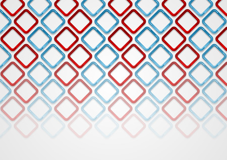 Red and blue squares abstract tech pattern background. Vector designのイラスト素材