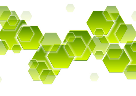 Green tech hexagons abstract geometric background. Vector designのイラスト素材