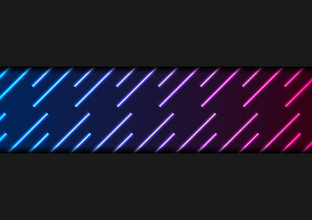Blue and ultraviolet neon laser lines abstract background. Vector designのイラスト素材