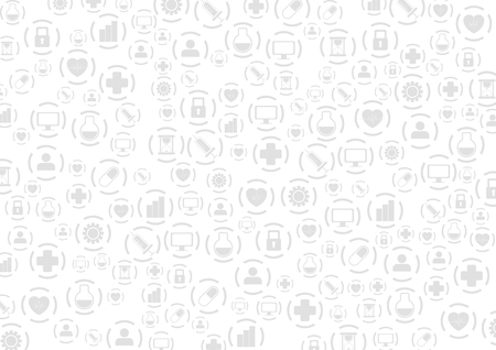 Grey medical icons abstract pattern design. Vector illustration health backgroundのイラスト素材