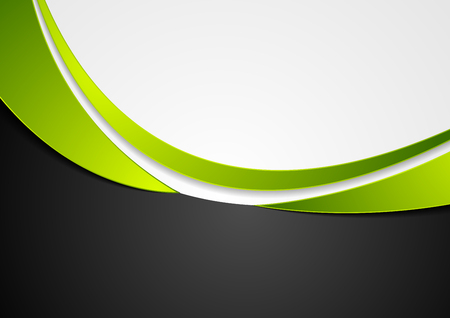 Green, grey and black abstract wavy corporate background. Vector designのイラスト素材