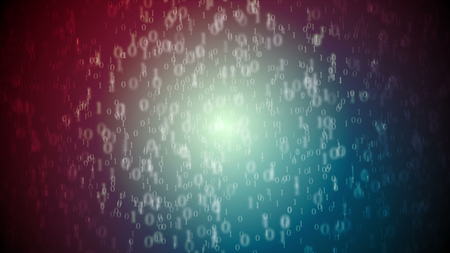 Dark blue and red technology binary code background